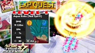 EXP Ticket Raid feat LVL 1 6Star Aqua Goku Red Spirit  3 Units Solo Gameplay Extreme  ASTD [upl. by Akimahc]