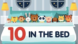 Ten in the Bed aka Roll Over • Nursery Rhyme with Lyrics • Animated Counting Song for Kids [upl. by Ylecic]