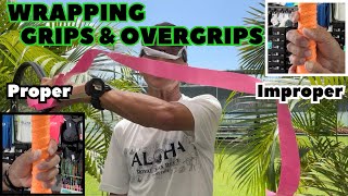 Racquet Tutorial Wrapping a Grip amp Overgrip  Proper amp Improper Tips [upl. by Irdua]