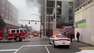 Vehicle catches fire inside Winstonsalem parking deck [upl. by Lewendal]