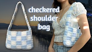 Checkered Crochet Shoulder Bag Tutorial  InDepth amp BeginnerFriendly [upl. by Winonah36]