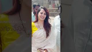 Gorgeous Actress Anasuya In Tirumala [upl. by Yvel]