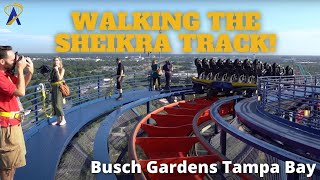 Walking on Top of SheiKra  Roller Coaster Tour at Busch Gardens [upl. by Sybil]