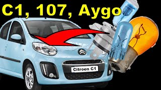 Citroen C1 Headlight Bulb Change  NO Headlight Removal  ALL Bulbs [upl. by Snowber]