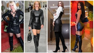 Leather ideas leather mini skirts leather bodycon style ideas for ladies 2024 [upl. by Ahsiena]