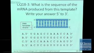 Bio Sci 93 DNA to Organisms Lec 18 Gene Expression Transcription [upl. by Aisha]