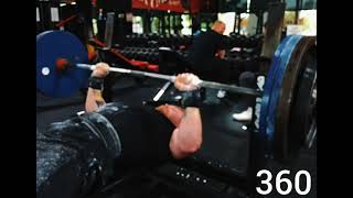 360 lb Bench Press No Spotter at 200lbs [upl. by Anilemrac325]