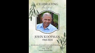 John KoopmanMemorial Service Zandvliet High School Macassar 8 August 2024 [upl. by Eiramac909]