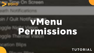 vMenu Permissions  FiveM Resource Tutorial [upl. by Rehnberg]