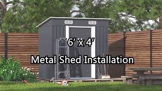 How to Assemble Jaxpety 4 x 6 ft Metal Yard Tool Shed Outdoor Storage Shed （Animation） HG61X0561 [upl. by Welch842]