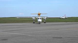 Trislander Taxi Alderney Airport Aurigny Air Service Channel Islands [upl. by Hcab]