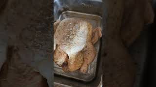 Whole Brined and Seasoned Chicken on the Treager Smoker chicken dinner food smokedmeat [upl. by Eliathan147]