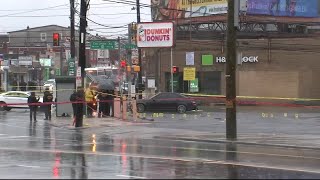 Video shows suspects wanted in Philadelphia mass shooting that injured 8 students at bus stop [upl. by Idnahr]