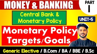 TargetsObjective of Monetary Policy  Central Banking  Money amp Banking GE  Bcom BA DU Reg SOL [upl. by Rizika]