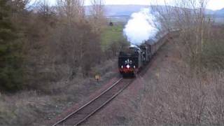 Black 5 pair 44871 amp 45407 on GB III railtour approaching Maybole from South [upl. by Renckens]