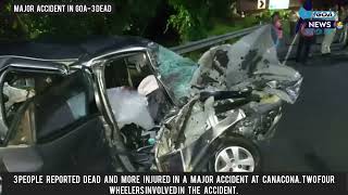 3 dead others injured at Canacona Two four wheelers involved goa accident diarygoanews news [upl. by Buyers316]