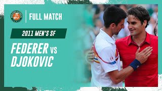 Federer vs Djokovic 2011 Mens semifinal Full Match  RolandGarros [upl. by Ahseet]