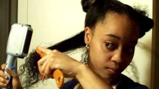 Natural Curly to Straight hair with a flat iron Pt15 [upl. by Sauveur]