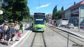 Freiburg im Breisgau Tram  Трамвай  Straßenbahn Linie 5 Hornusstraße  Rieselfeld 5x [upl. by Finella]