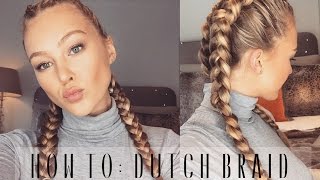 How To Dutch Braid Your Own Hair  Hollie Hobin [upl. by Lleval]