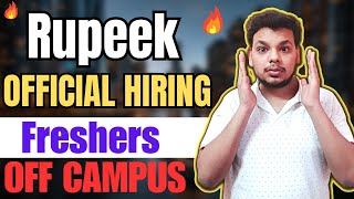 Rupeek Biggest Hiring Again  OFF Campus Drive For 2024  2023  2022 Batch Hiring  Fresher Jobs [upl. by Kendall]