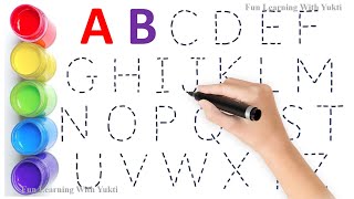 Alphabet writing collection of uppercase letters along the dotted lines for toddlers amp kids  A to Z [upl. by Luckin]