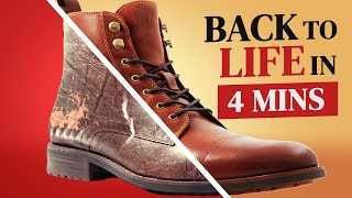 Ultimate Guide To Restoring Leather Boots  Back To Life In 4 Mins [upl. by Alberto]