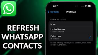 How To Refresh WhatsApp Contacts In iPhone [upl. by Rexferd]