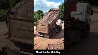 Live Skill operator using dozers KOMATSU D41P push long soil build road foundation crossing field [upl. by Alrak20]