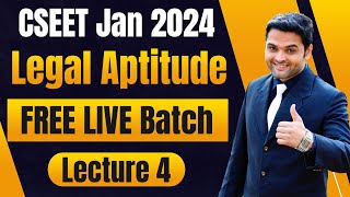 FREE CSEET Legal Aptitude Video Lectures 2024  CSEET Legal Aptitude Video Classes 2024  Lecture 4 [upl. by Wilterdink863]