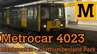 Tyne and Wear Metro  Metrocar 4023 Monkseaton  Northumberland Park [upl. by Nosiaj]