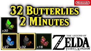 32 Butterflies in 2 Minutes  Smotherwing Thunderwing Summerwing Winterwing  Tears of the Kingdom [upl. by Acimot]