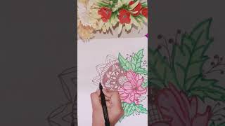 Beautiful Flower Mandala Art🌺😍Mandala Drawing DIYCrafts4U flower mandala art shorts [upl. by Adnohs578]