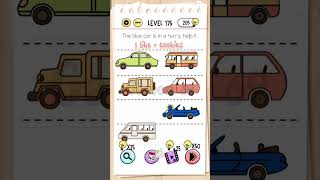 Brain test level 175 The blue car is in a hurry help it walkthrough viral shorts braintest yt [upl. by Bergeman]