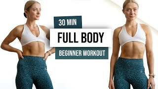 30 MIN FULL BODY HIIT Workout For Beginners  No Equipment No Repeat Home Workout [upl. by Hsima]