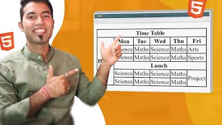 Advance HTML tutorial  How to create a School TimeTable in HTML in Hindi [upl. by Arley533]