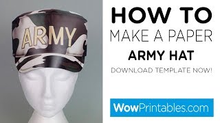 How To Make a Paper Army Hat  Printable Template [upl. by Weed510]