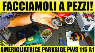 Smerigliatrice angolare Parkside pws 115 A1 750W 115mm flex moletta frullino flessibile SMONTATA [upl. by Boyes]