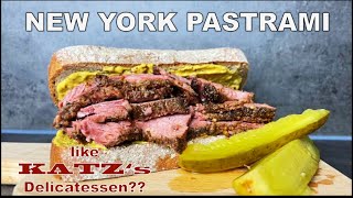 New York Pastrami easy recipe to make KATZ DELIs favorite at home [upl. by Nayrb]