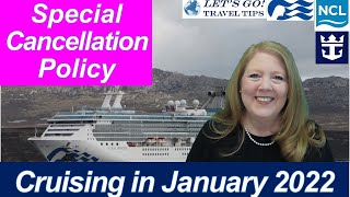 Cruise Cancellation Policies Due To CDC  Princess Cruises NCL Royal Caribbean [upl. by Hassett]