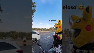 Lho fatta ingelosire 😅copricasco pikachubiker gelosia funnyvideos sorriso amore ragazza [upl. by Naj]