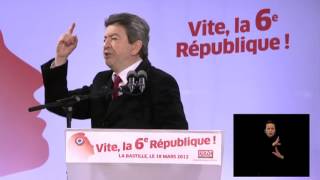 Discours de JeanLuc Mélenchon à Bastille le 18 Mars 2012 [upl. by Esilahc759]