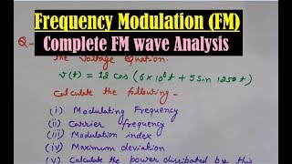 Frequency Modulation FM Modulation FM Wave Equation Modulation Index of FM  Frequency Deviation [upl. by Gunar]