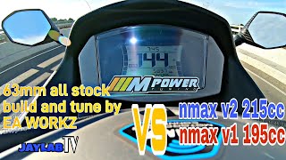 NMAX V2 63MM ALLSTOCK EA WORKZ VS V2 NMAX 215 CC SIERRA SPEEDTECH VS NMAX V1 195CC PIPOY WORKZ [upl. by Leumel]