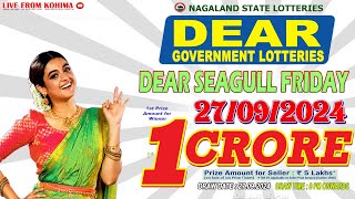 DEAR SEAGULL FRIDAY WEEKLY DRAW DEAR 8 PM ONWARDS DRAW DATE 27092024 NAGALAND STATE LOTTERIES [upl. by Anit]