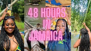 TRAVEL VLOG 48 HOURS IN JAMAICA  BAMBOO RAFTING  HORSEBACK RIDING  RICKS CAFE [upl. by Esinnej814]