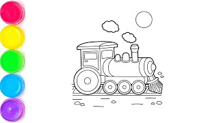 How to Draw a Cute Train Step by step Follow Along video for KIDS [upl. by Aecila]