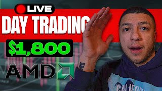 MAKING 1800 DAY TRADING CHIP STOCK OPTIONS [upl. by Aurelie980]