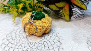 Crochet Keychain  Crochet Pumpkin Keychain  How to Crochet a Pumpkin  Best Crochet Project [upl. by Gurtner224]