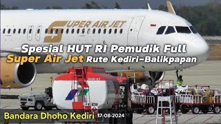 Bandara Dhoho Kediri Spesial HUT RI Full Pemudik Dari Balikpapan [upl. by Merl31]